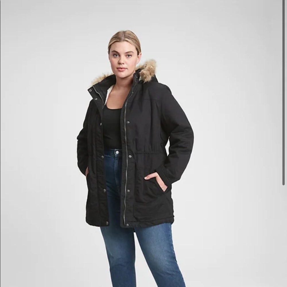 gap coat with detachable fur lining